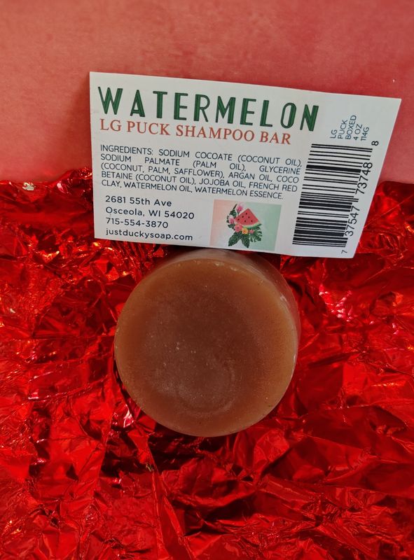 Watermelon Shampoo Bar Large Puck w Box