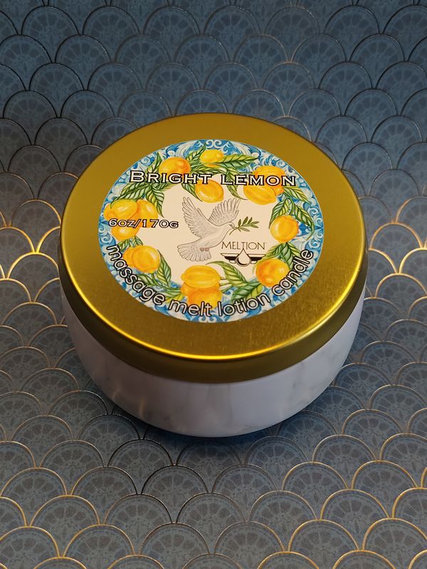Bright Lemon Massage Melt Lotion Candle 6 oz