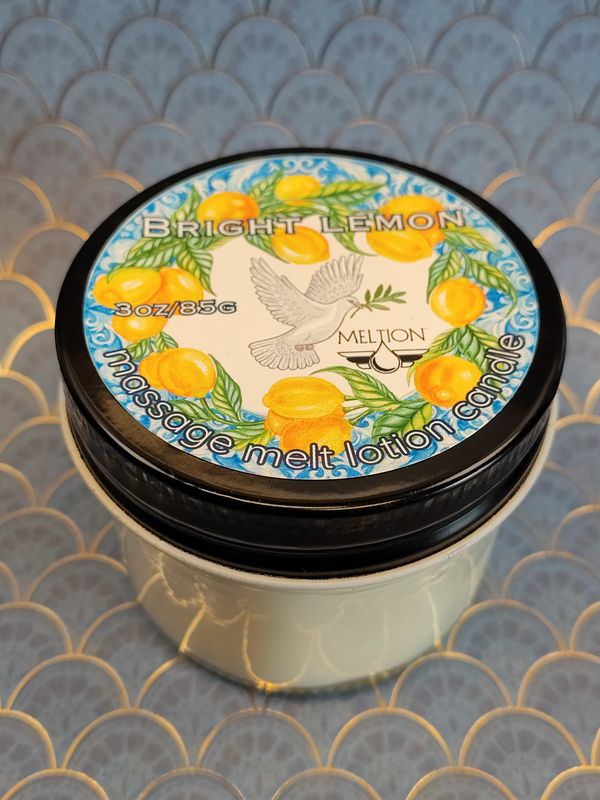 Bright Lemon Massage Melt Lotion Candle 3 oz