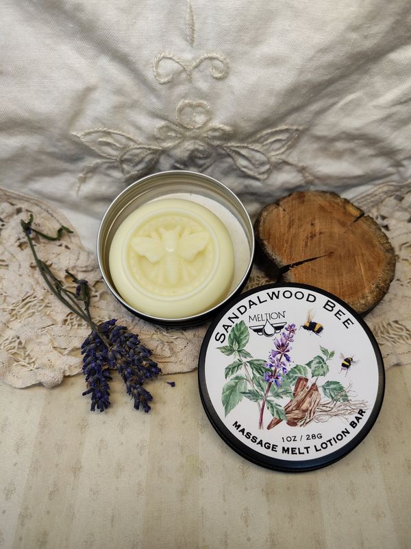 Sandalwood Bee Massage Melt Lotion Bar
