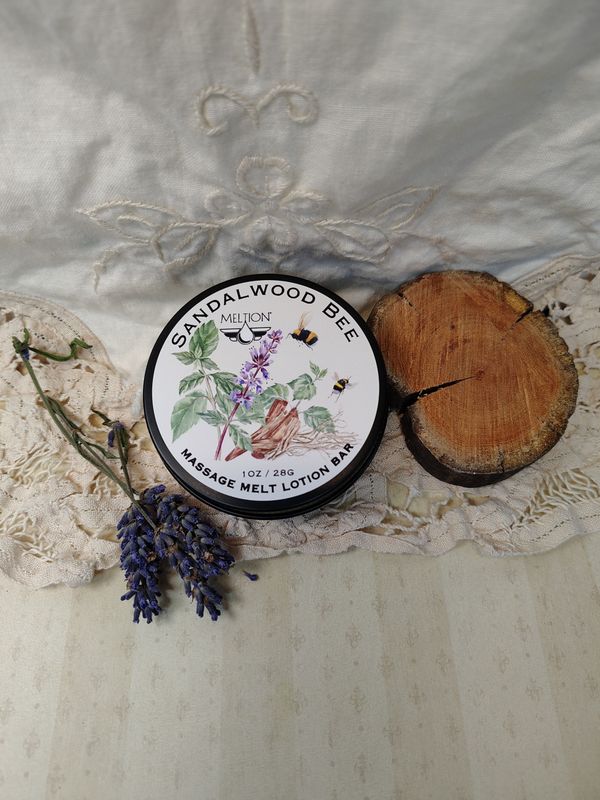 Sandalwood Bee Massage Melt Lotion Bar