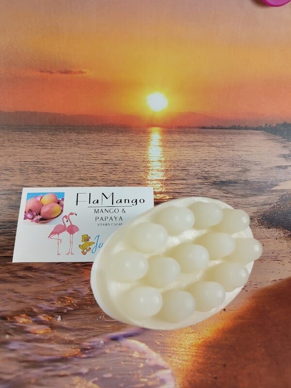 FlaMango Mango &amp; Papaya Vit E Massage Bar Soap
