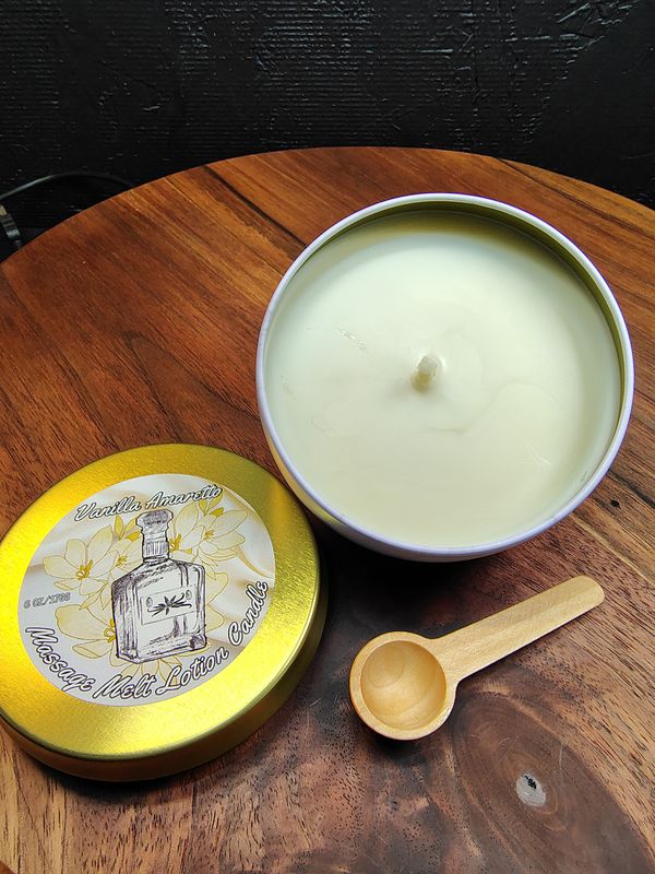 Vanilla Amaretto Massage Melt Lotion Candle