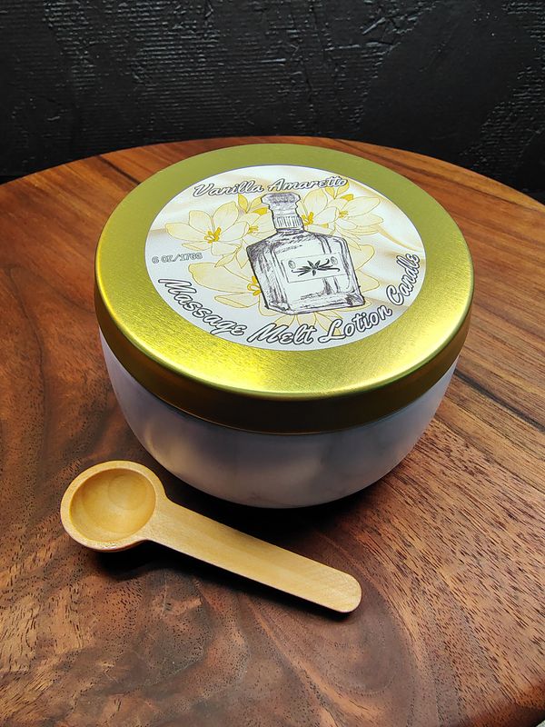 Vanilla Amaretto Massage Melt Lotion Candle