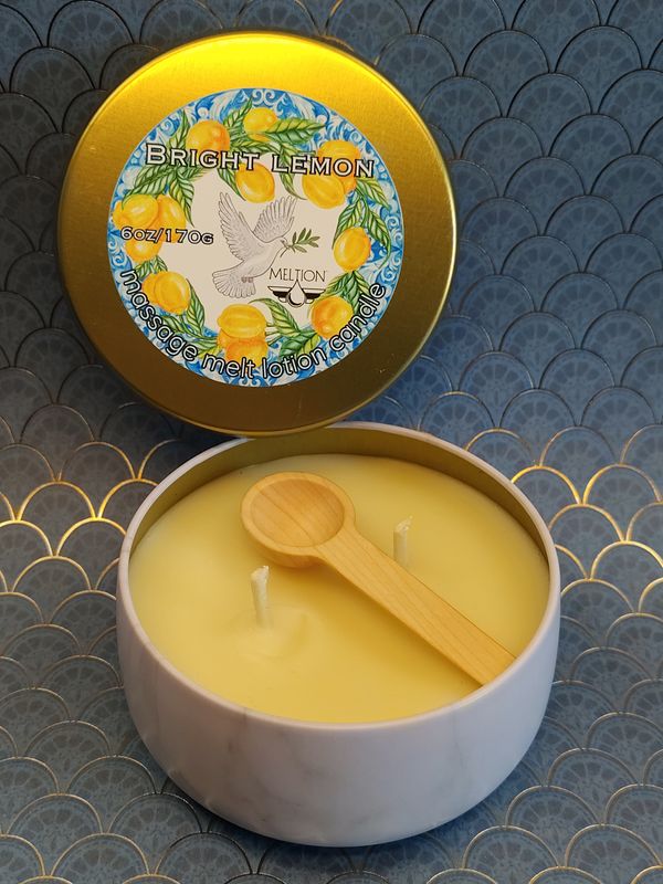 Bright Lemon Massage Melt Lotion Candle Lg