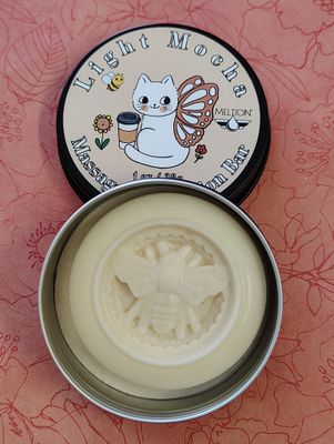 Light Mocha Massage Melt Lotion Bar Bee