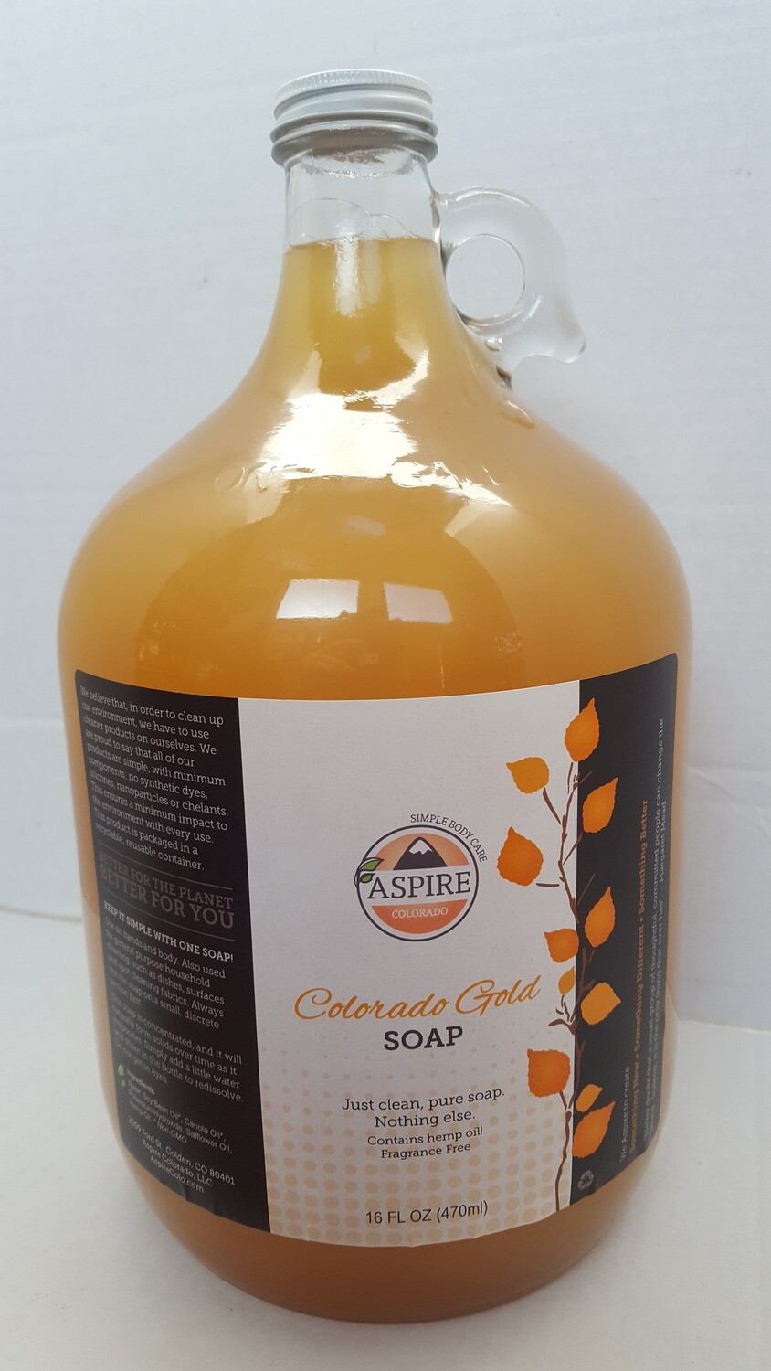 Liquid Soap - Colorado Gold Soap, 1 gal, Glass Jug