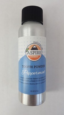 Tooth Powder - Peppermint, Aluminum Bottle, 1.8 oz