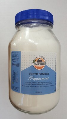 Tooth Powder - Peppermint, Glass Jar, 32 oz