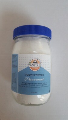 Tooth Powder - Peppermint, Glass Jar, 16 oz
