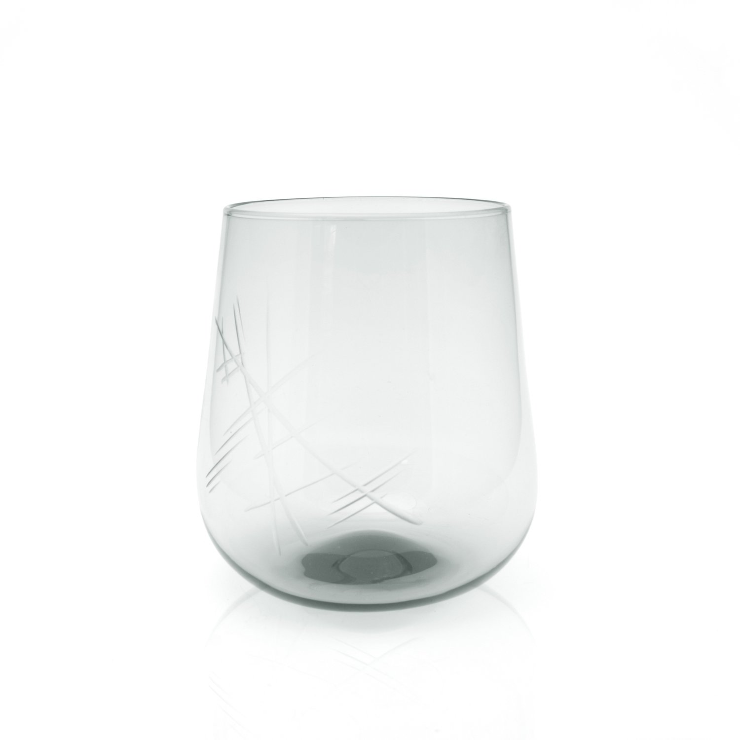 Stemless Glass with Cut Details