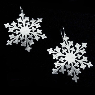 Falling Snow - Silver Earrings
