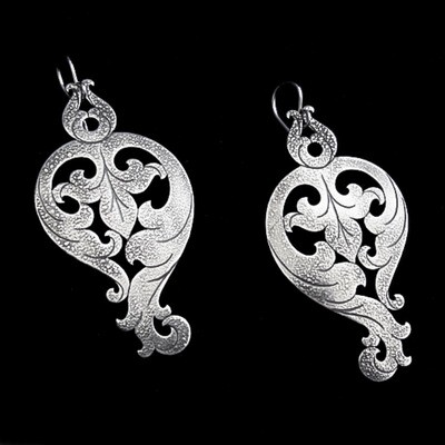 Baroque Soiree - Silver Earrings