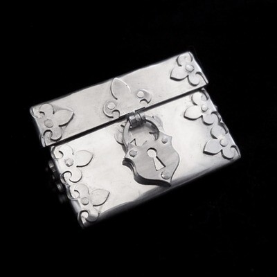 Treasure Chest - Silver Fleur de Lis Ring Box