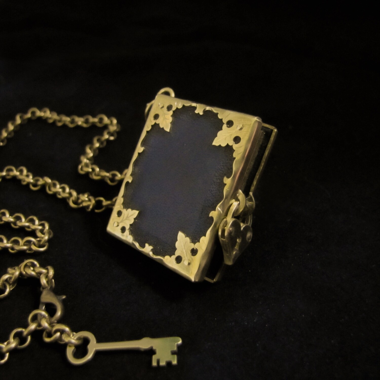 Book of Secrets - Brass &amp; Leather Locket