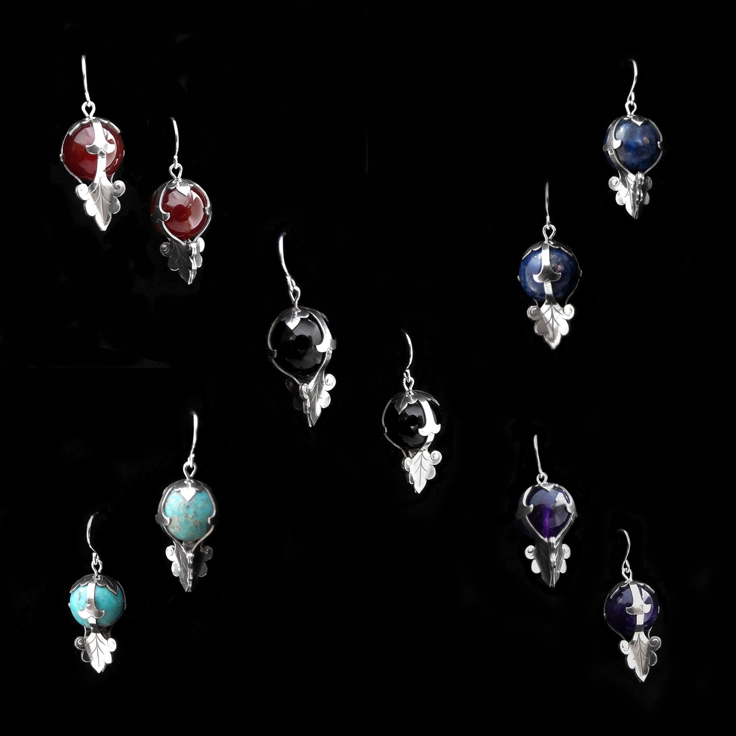 Athena - Silver &amp; Gemstone Earrings