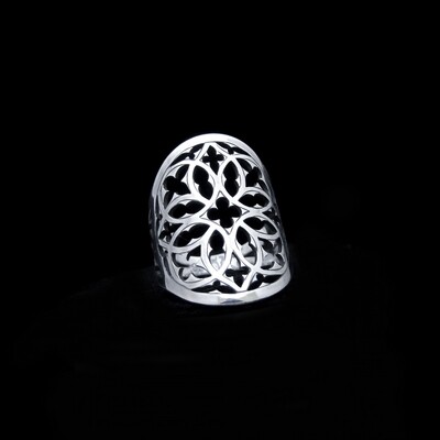 Cathedral Eye - Silver Rose Window Ring