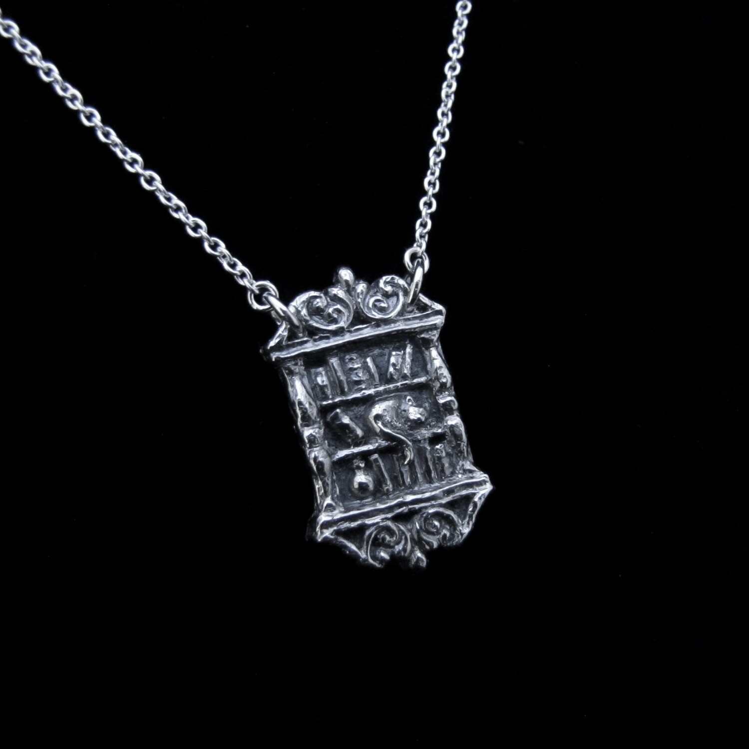 Clandestine Library - Silver Book Necklace