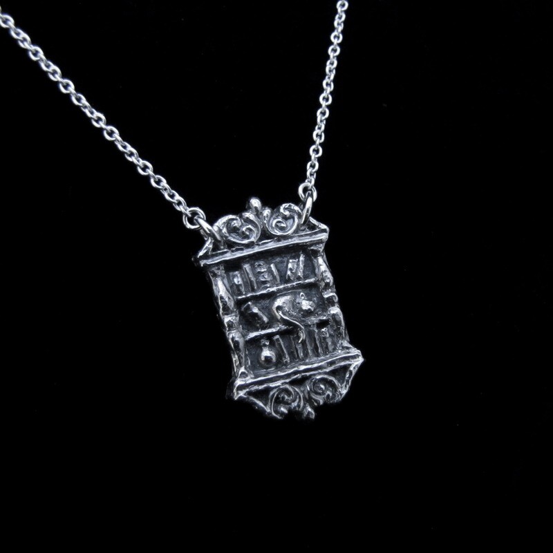 Clandestine Library - Silver Book Necklace