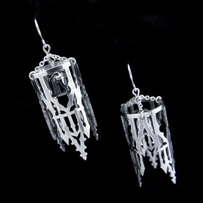 Inverted Belfry - Silver Chandelier Earrings