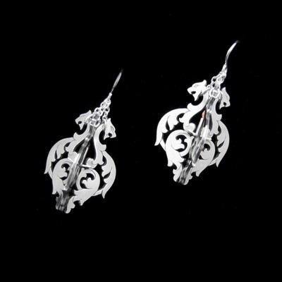 Crypt Glow - Silver Chandelier Earrings