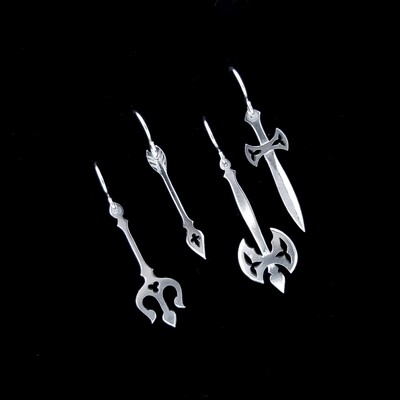 The Arsenal - Single Silver Weapon Earring