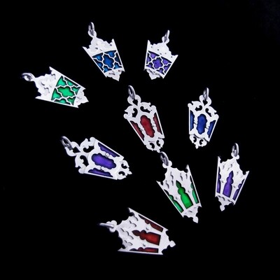 Jewel Lantern - Silver Pendant / Charm