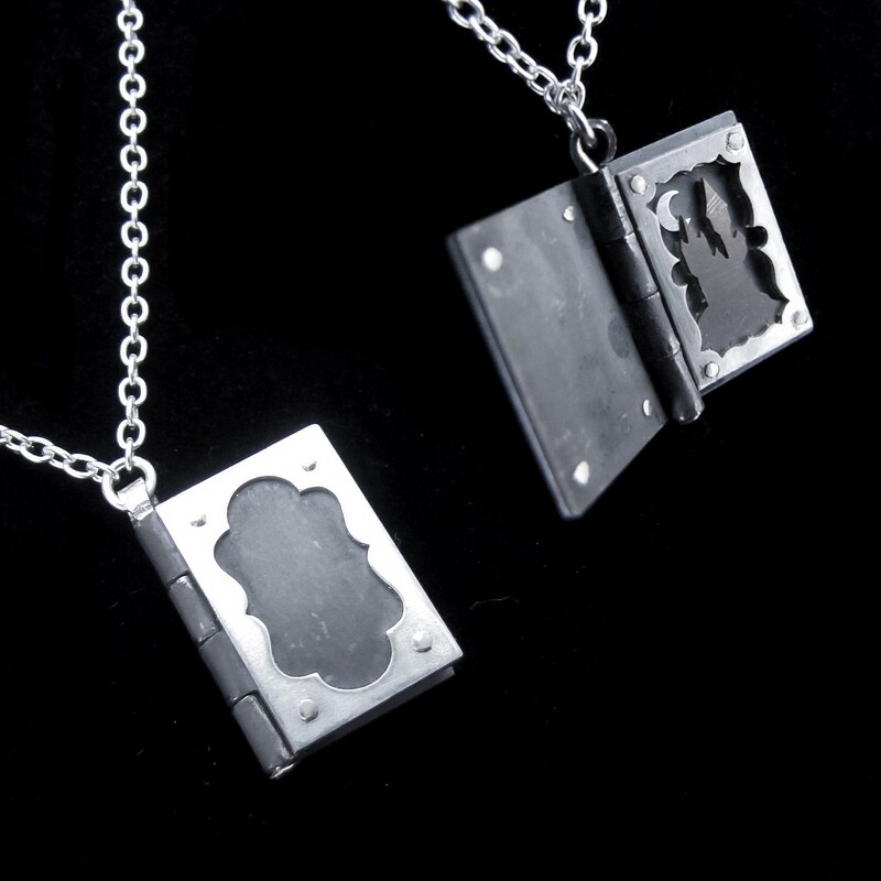 Grim Fable - Silver Book Necklace