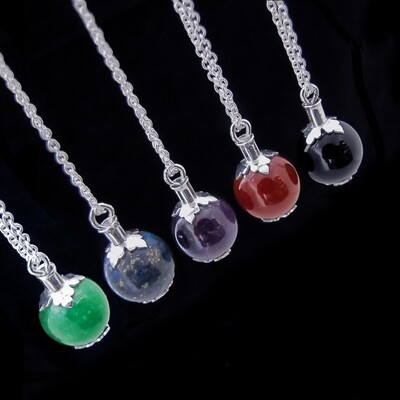 Potion Bottle - Silver and Gemstone Necklace