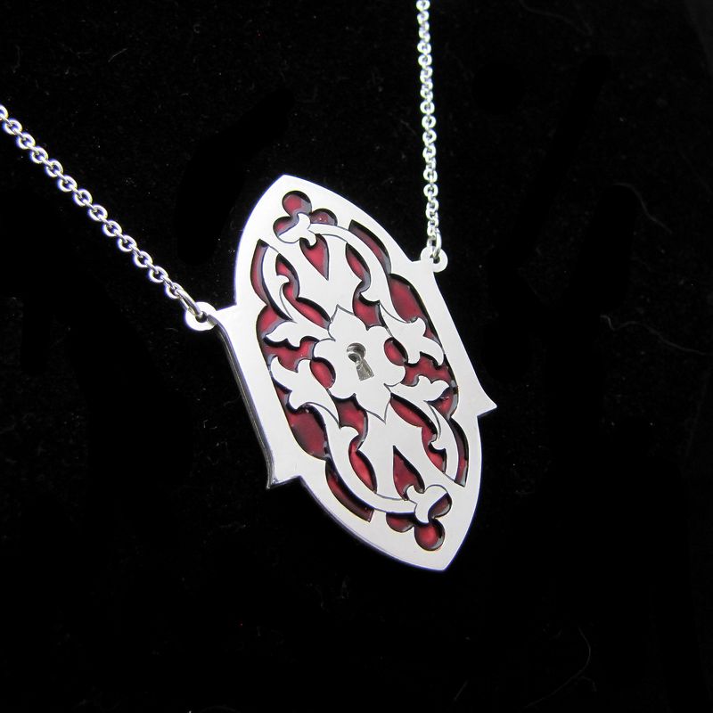 Gilded Crypt - Silver &amp; Enamel Locket Necklace