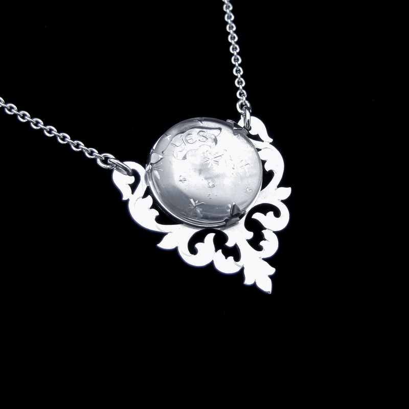 Crystal Ball - Silver Necklace