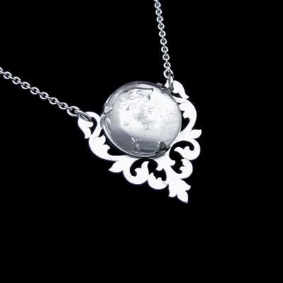 Crystal Ball - Silver Necklace