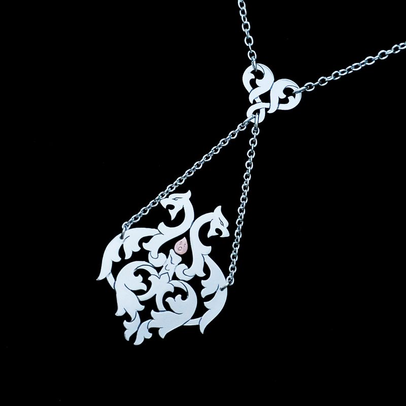 Crypt Glow - Silver Chandelier Necklace