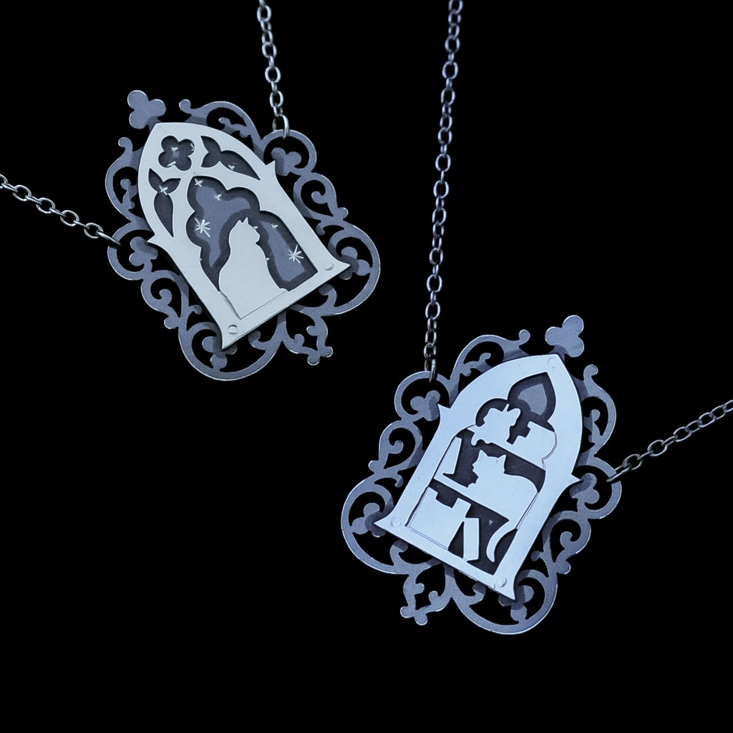 Idyll - 2 in 1 Silver Cat Necklace