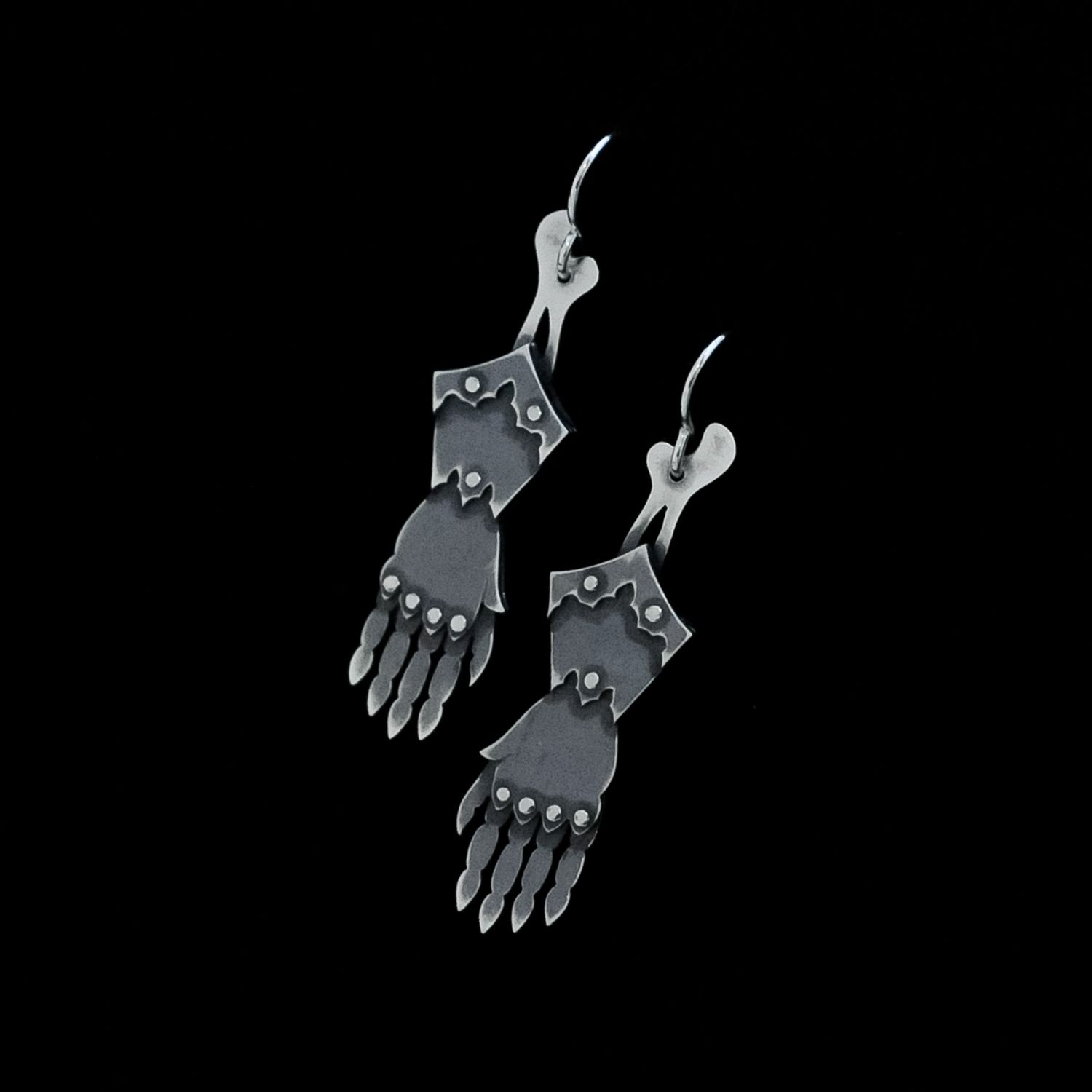 Ghost Gauntlet - Silver Earrings (Single or Pair)