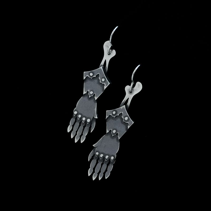 Ghost Gauntlet - Silver Earrings (Single or Pair)
