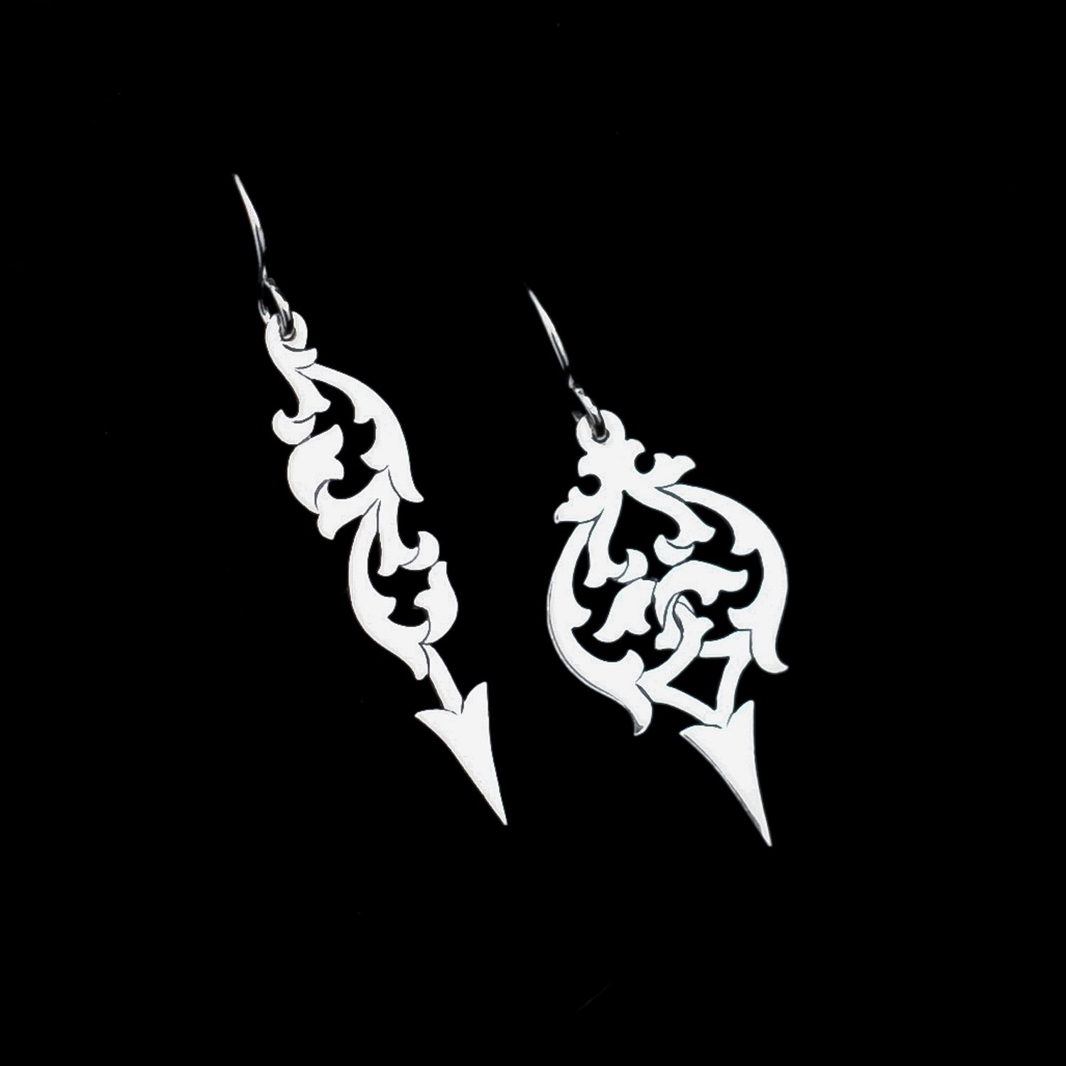 Hands of Time - Silver Asymmetrical Earrings