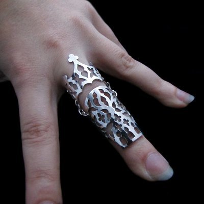 Skull King - Silver Full Finger Ring