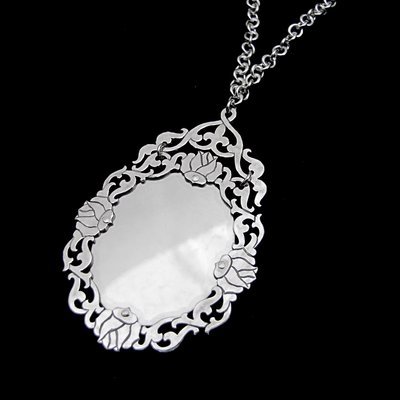 Enchanted Mirror - Long Silver Necklace