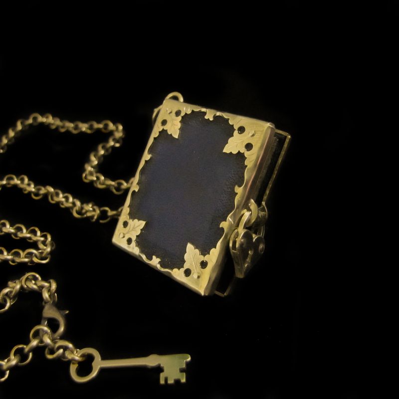 Book of Secrets - Brass & Leather Locket
