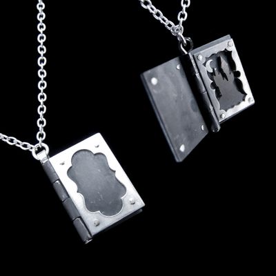 Grim Fable - Silver Book Necklace