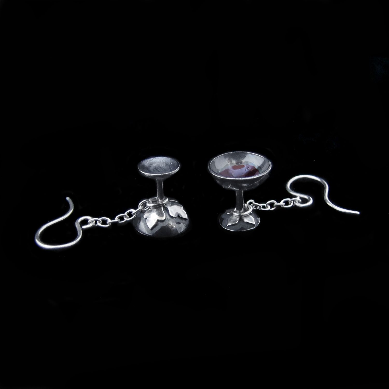 Charm of Dionysus - Silver Goblet Earrings