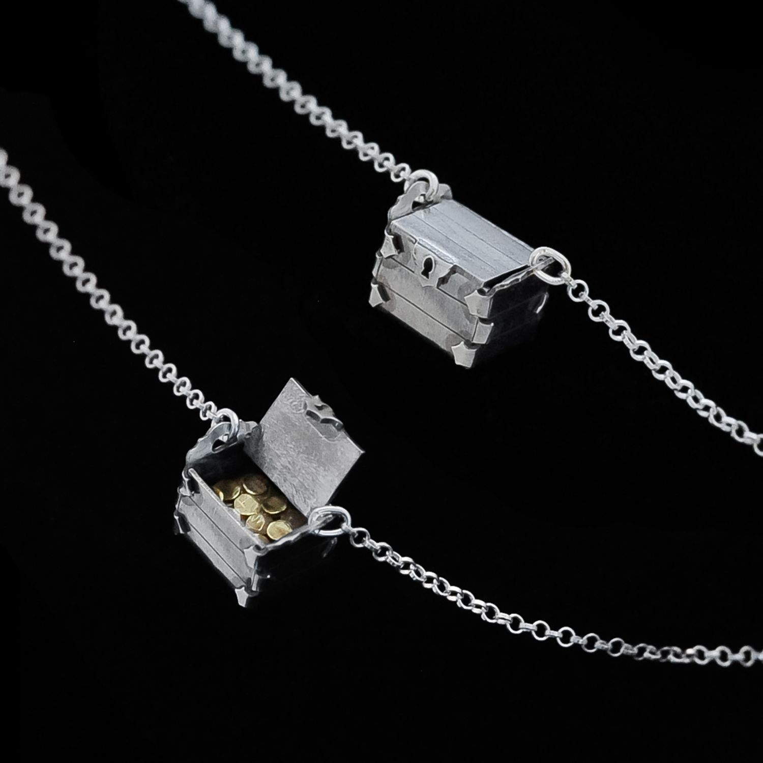 Loot Chest - Silver & Brass Necklace