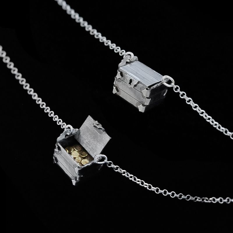 Loot Chest - Silver & Brass Necklace