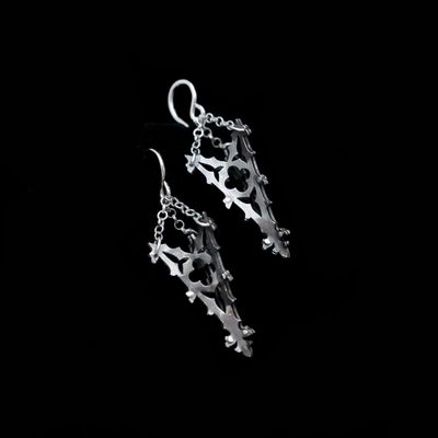 Haunted Spire - Silver Earrings