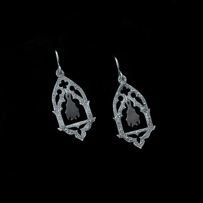 Midnight - Silver Bat Earrings Midnight - Silver Bat Earrings