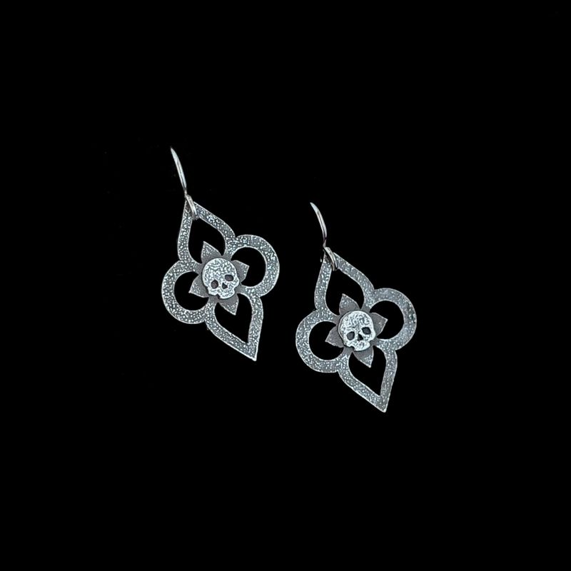 Mausoleum - Silver Quatrefoil Earrings