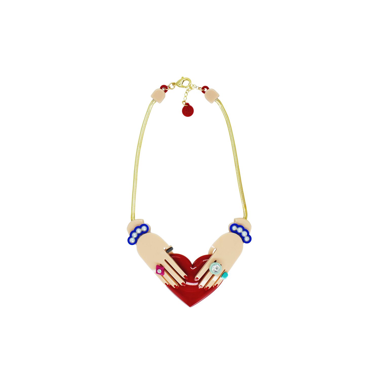 Mãos Coração Chocker Necklace – Dusty Pink