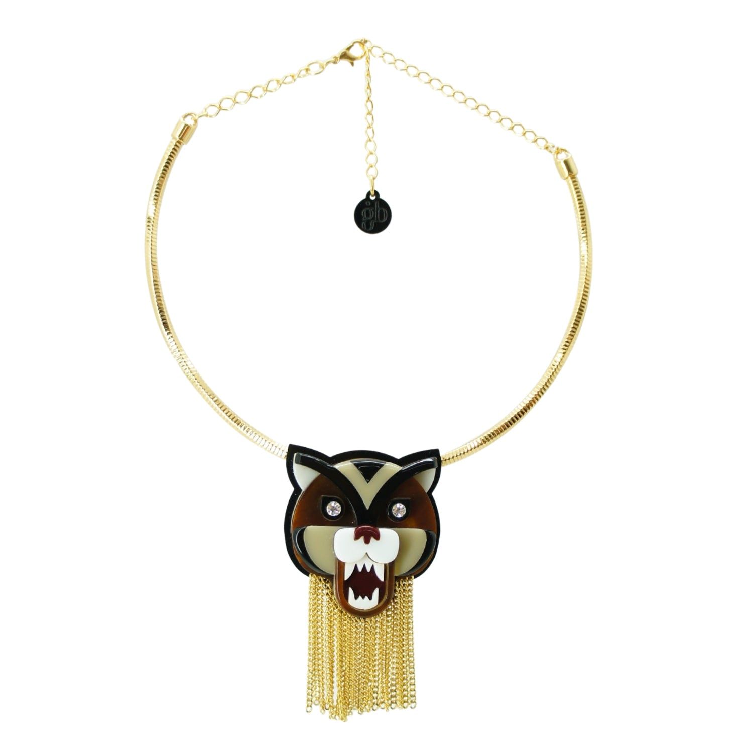 Broche Tigre Caramelo Granito Necklace