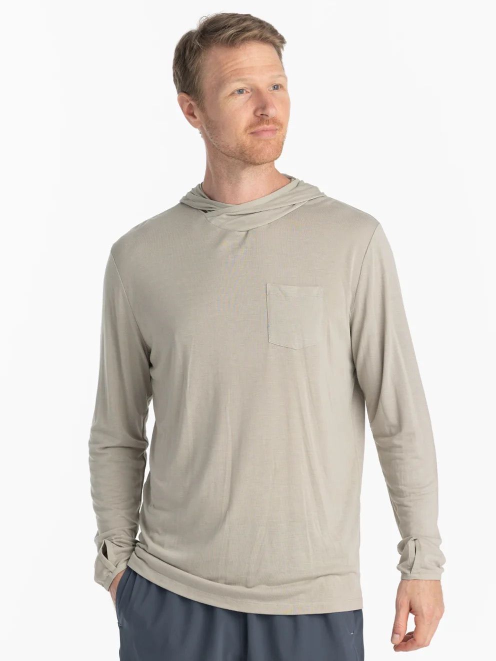 Bamboo Lightweight Hoodie, Colour: Sandstone, Size: Medium